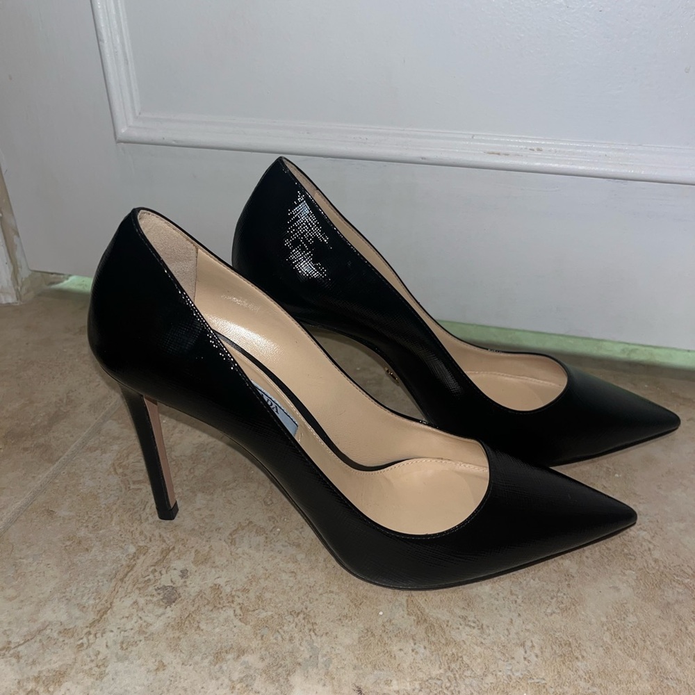 Prada Glossy Black Women's Heels - Picture 7 of 8